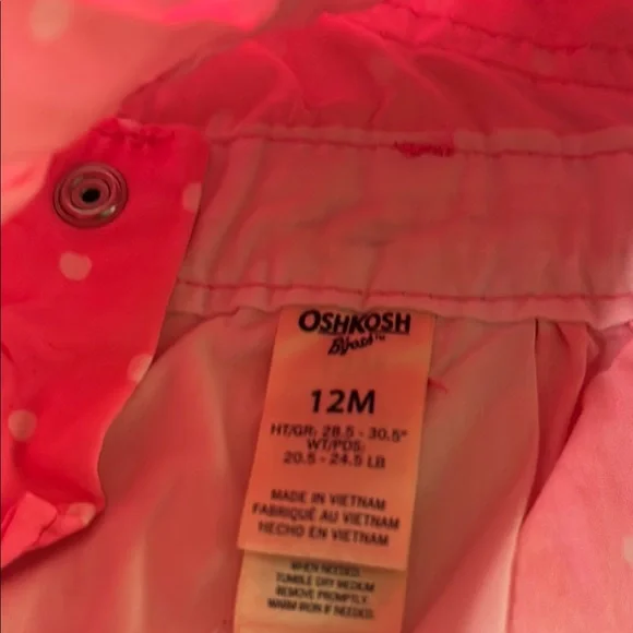 OshKosh B'gosh Pink Polka Dot overall dress and carters shorts overalls. - Picture 10 of 11